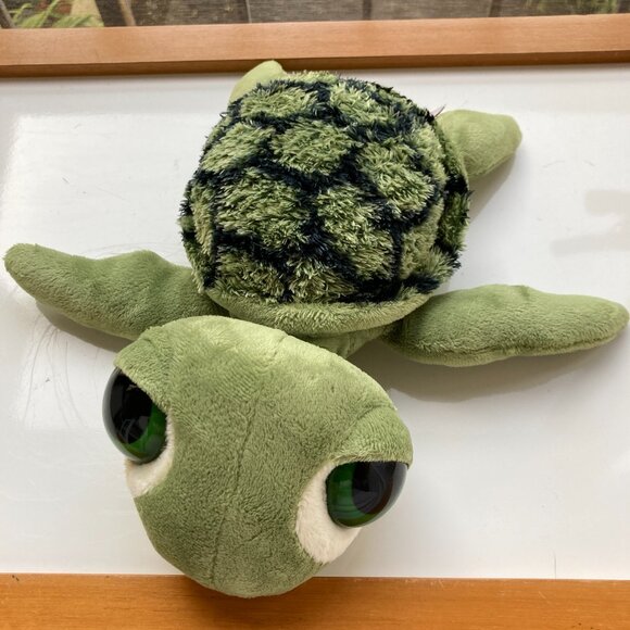 Vintage Aurora Green Sea Turtle Plush Stuffed Animal Plush Big Eyes Cute 10" - Picture 6 of 12